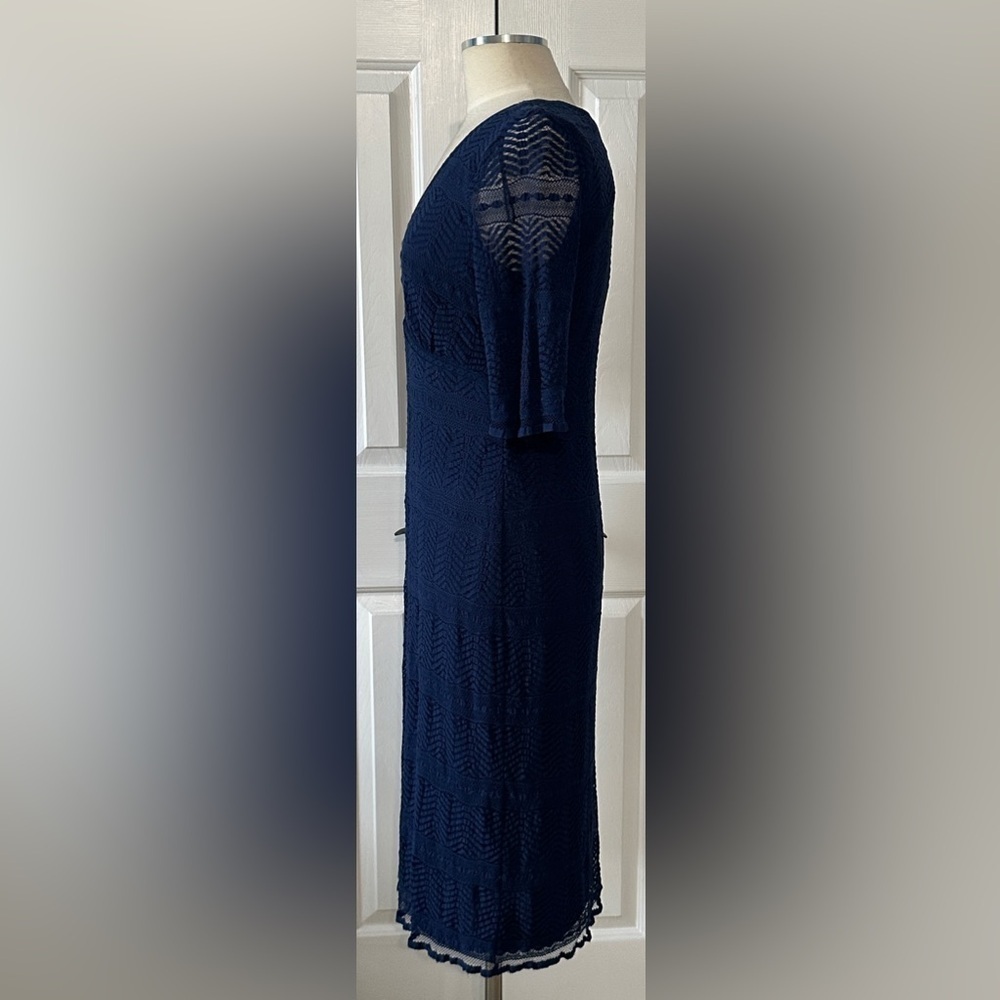 Rabbit Rabbit Rabbit Designs Navy Lace Midi Dress Size 10 - Picture 2 of 3